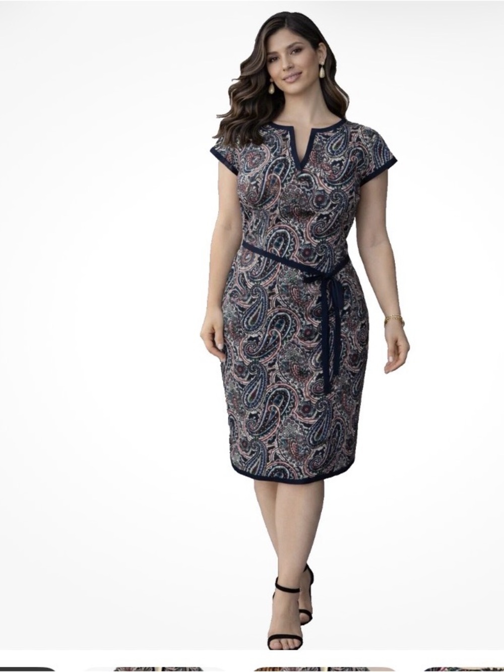Talbots Paisley midi dress/w 10P/a lined/flattering silhouette, versatile look